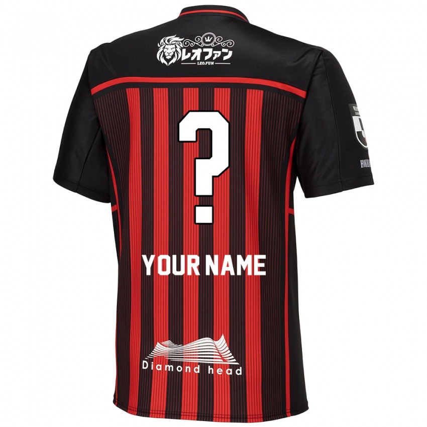 Bambino Maglia Il Tuo Nome #0 Rosso Nero Kit Gara Home 2024/25 Maglietta