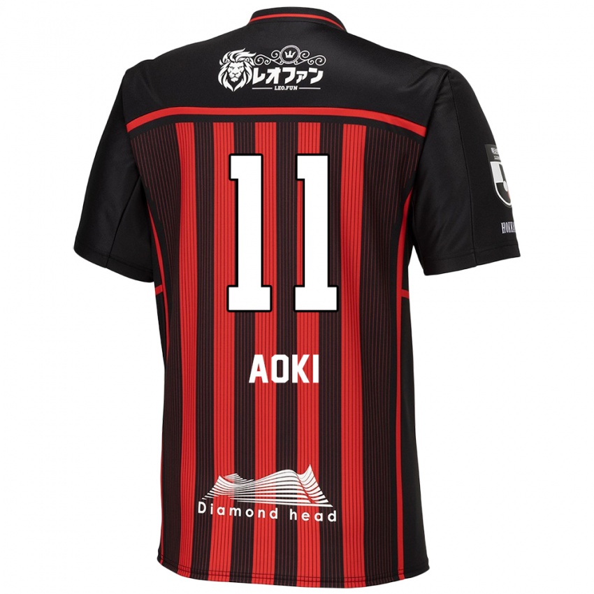 Bambino Maglia Ryota Aoki #11 Rosso Nero Kit Gara Home 2024/25 Maglietta