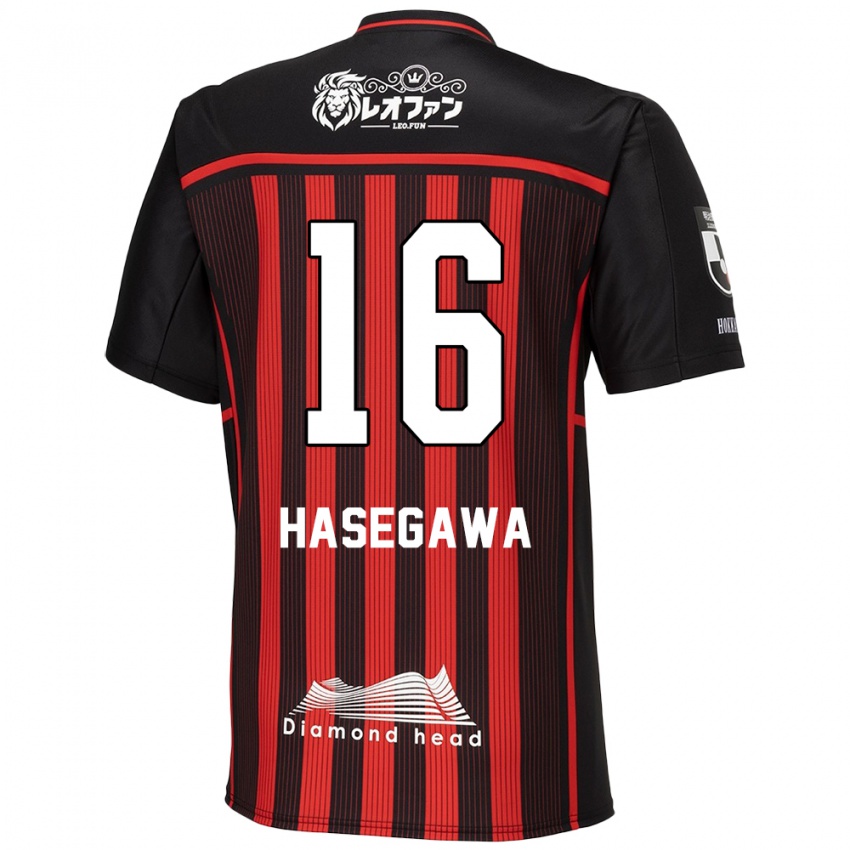 Bambino Maglia Tatsuya Hasegawa #16 Rosso Nero Kit Gara Home 2024/25 Maglietta