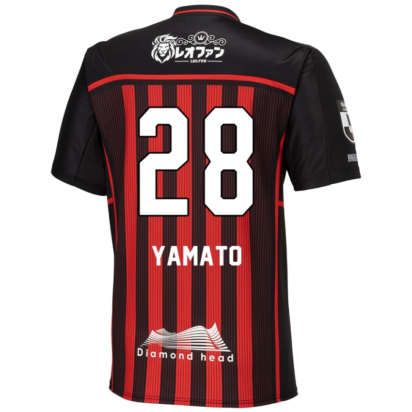 Bambino Maglia Yamato Okada #28 Rosso Nero Kit Gara Home 2024/25 Maglietta