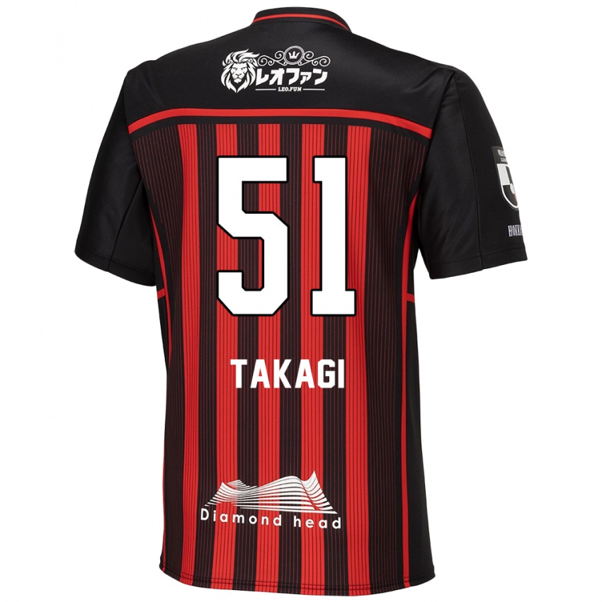 Bambino Maglia Shun Takagi #51 Rosso Nero Kit Gara Home 2024/25 Maglietta