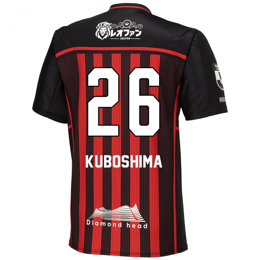 Bambino Maglia Takeharu Kuboshima #26 Rosso Nero Kit Gara Home 2024/25 Maglietta