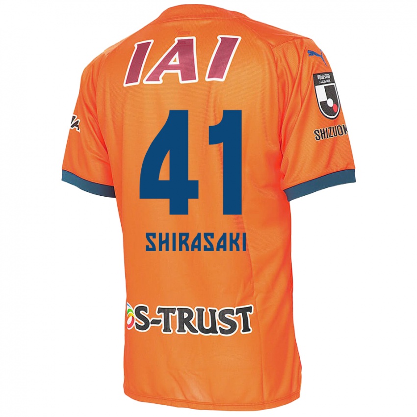 Bambino Maglia Ryohei Shirasaki #41 Arancione Blu Kit Gara Home 2024/25 Maglietta