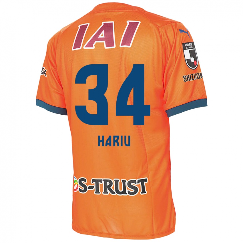 Bambino Maglia Ryota Hariu #34 Arancione Blu Kit Gara Home 2024/25 Maglietta