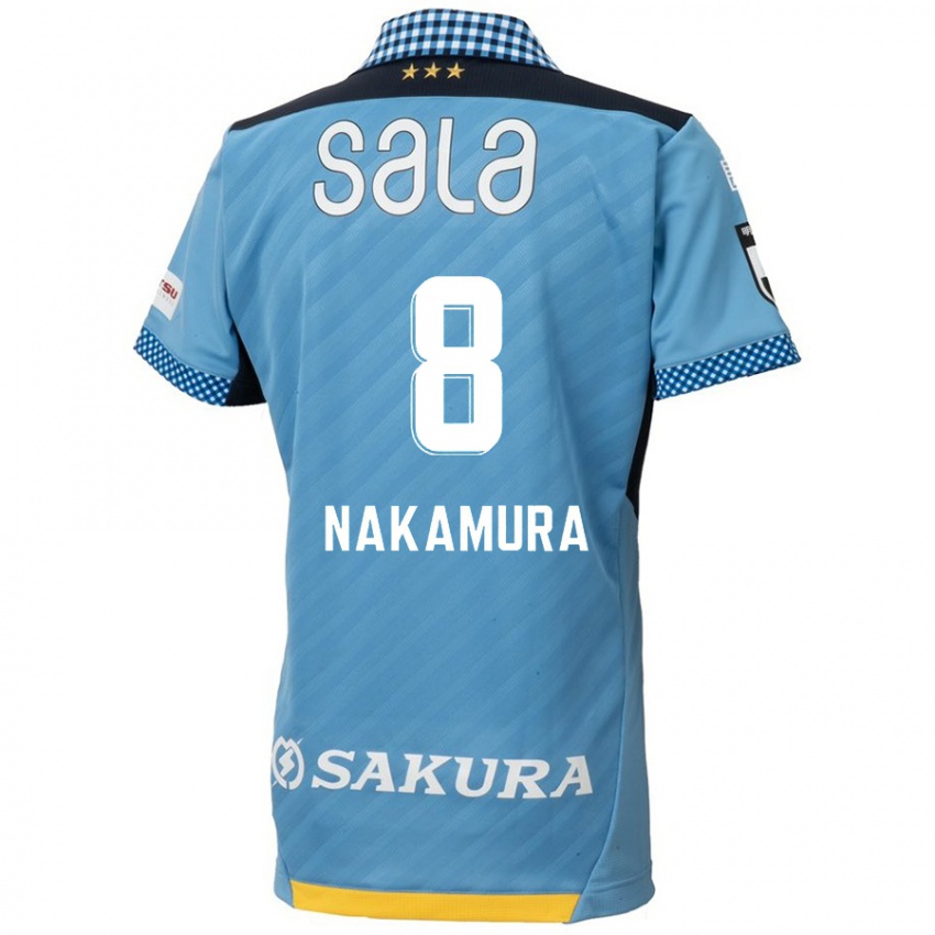 Bambino Maglia Shunta Nakamura #8 Blu Nero Kit Gara Home 2024/25 Maglietta