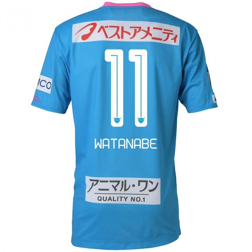 Bambino Maglia Shion Watanabe #11 Blu Rosa Kit Gara Home 2024/25 Maglietta