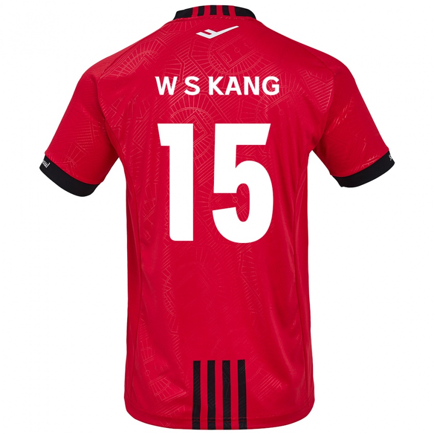 Bambino Maglia Sang-Woo Kang #15 Rosso Nero Kit Gara Home 2024/25 Maglietta