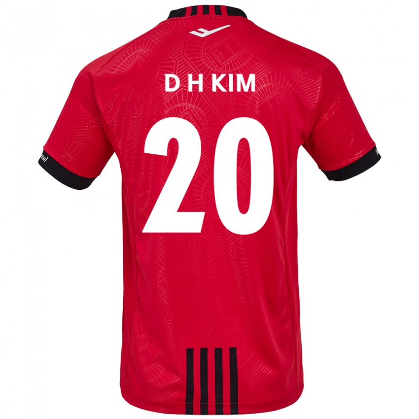 Bambino Maglia Hyeon-Deok Kim #20 Rosso Nero Kit Gara Home 2024/25 Maglietta