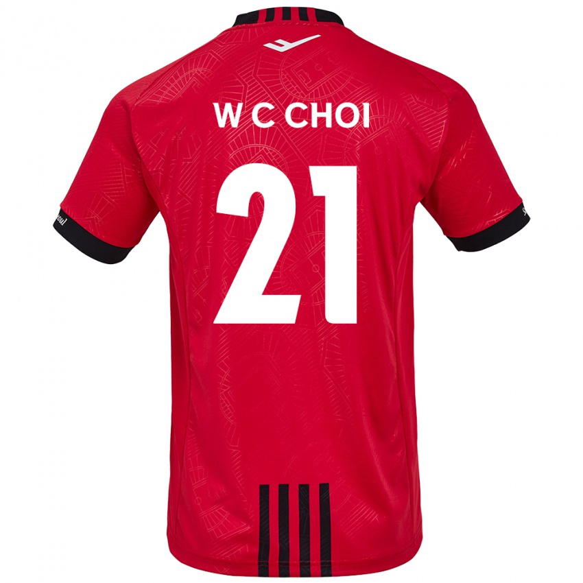 Bambino Maglia Cheol-Won Choi #21 Rosso Nero Kit Gara Home 2024/25 Maglietta