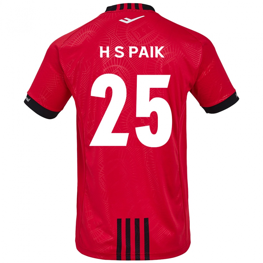 Bambino Maglia Sang-Hoon Paik #25 Rosso Nero Kit Gara Home 2024/25 Maglietta