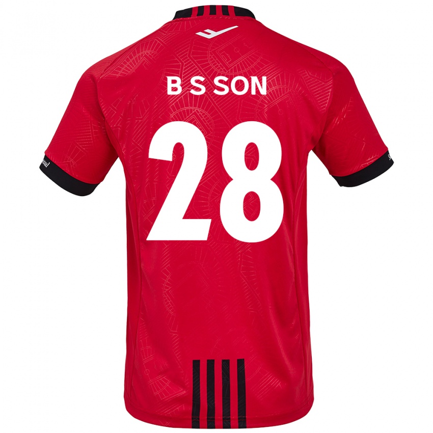 Bambino Maglia Seung-Beom Son #28 Rosso Nero Kit Gara Home 2024/25 Maglietta