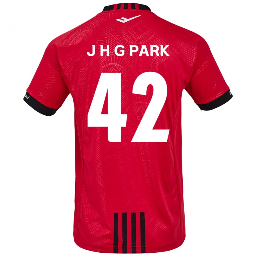 Bambino Maglia Jang Han-Gyeol Park #42 Rosso Nero Kit Gara Home 2024/25 Maglietta