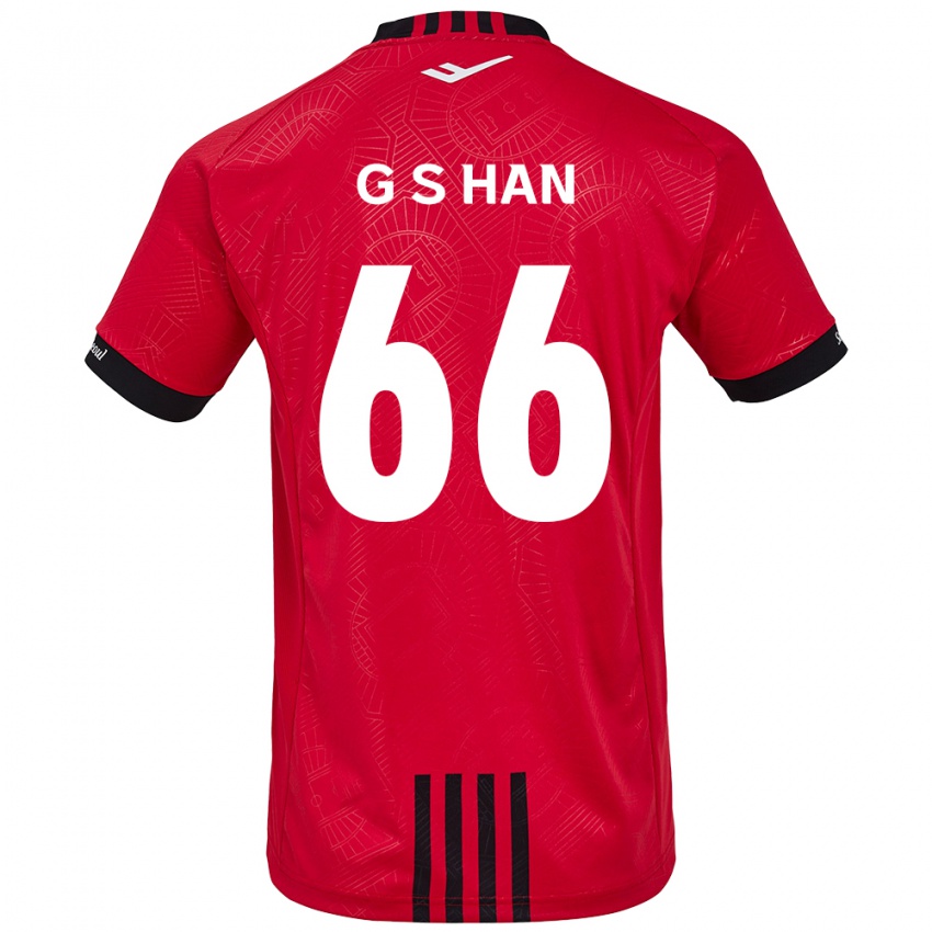 Bambino Maglia Seung-Gyu Han #66 Rosso Nero Kit Gara Home 2024/25 Maglietta