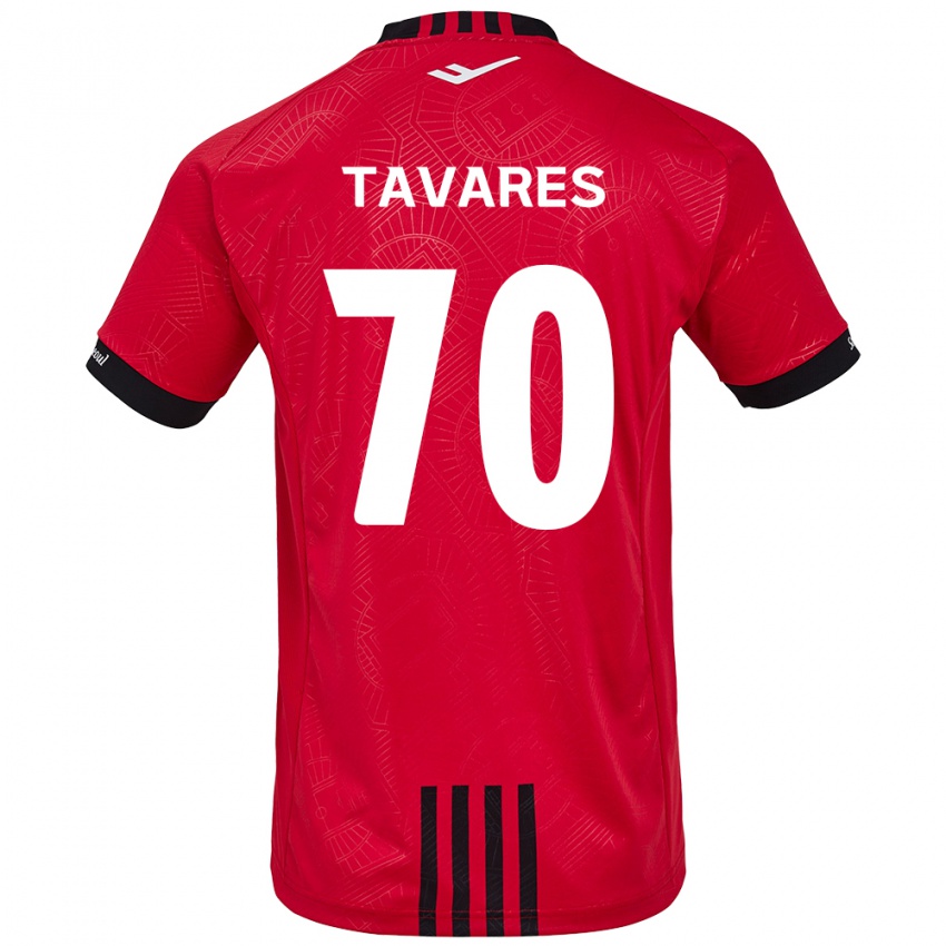 Bambino Maglia Ronaldo Tavares #70 Rosso Nero Kit Gara Home 2024/25 Maglietta