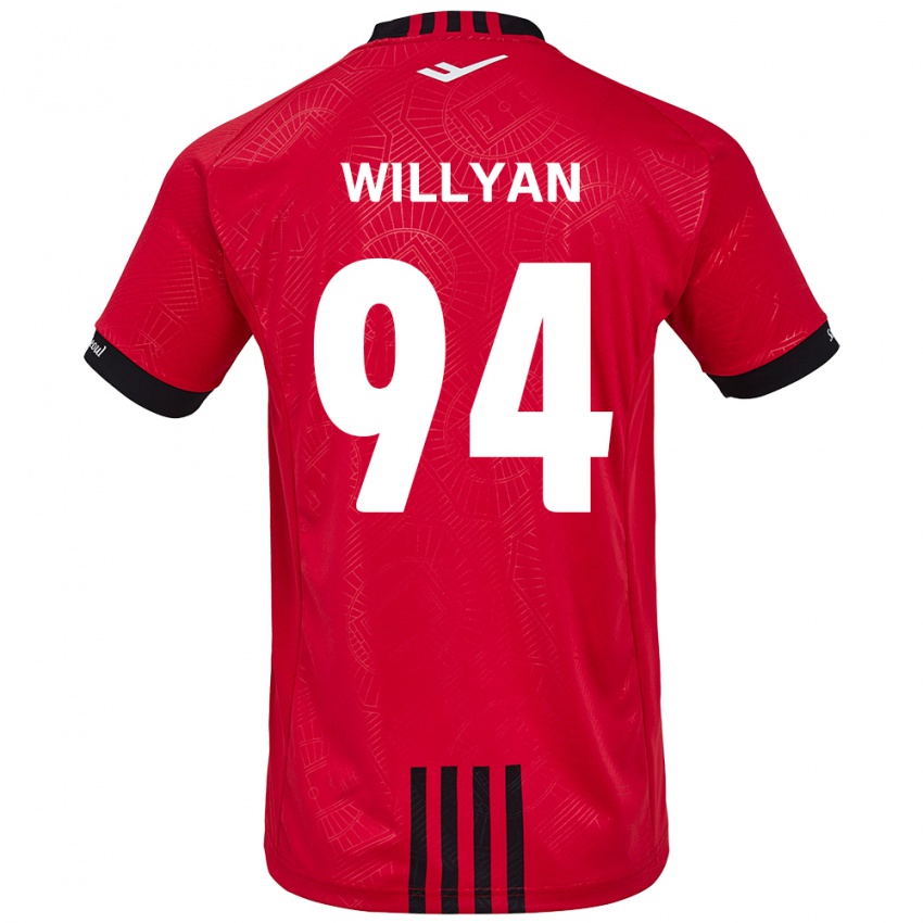 Bambino Maglia Willyan #94 Rosso Nero Kit Gara Home 2024/25 Maglietta