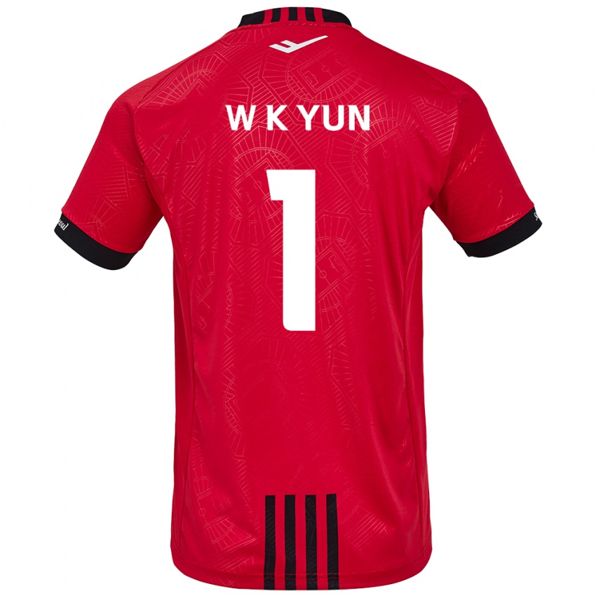 Bambino Maglia Ki-Wook Yun #1 Rosso Nero Kit Gara Home 2024/25 Maglietta