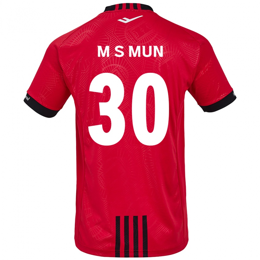 Bambino Maglia Seong-Min Mun #30 Rosso Nero Kit Gara Home 2024/25 Maglietta