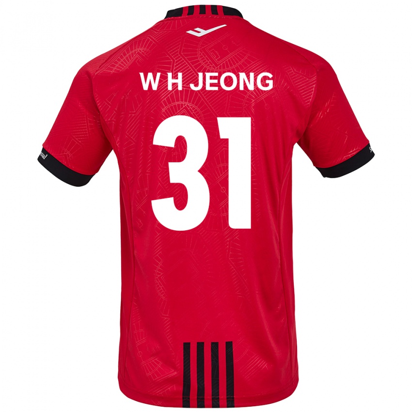 Bambino Maglia Hyun-Woong Jeong #31 Rosso Nero Kit Gara Home 2024/25 Maglietta