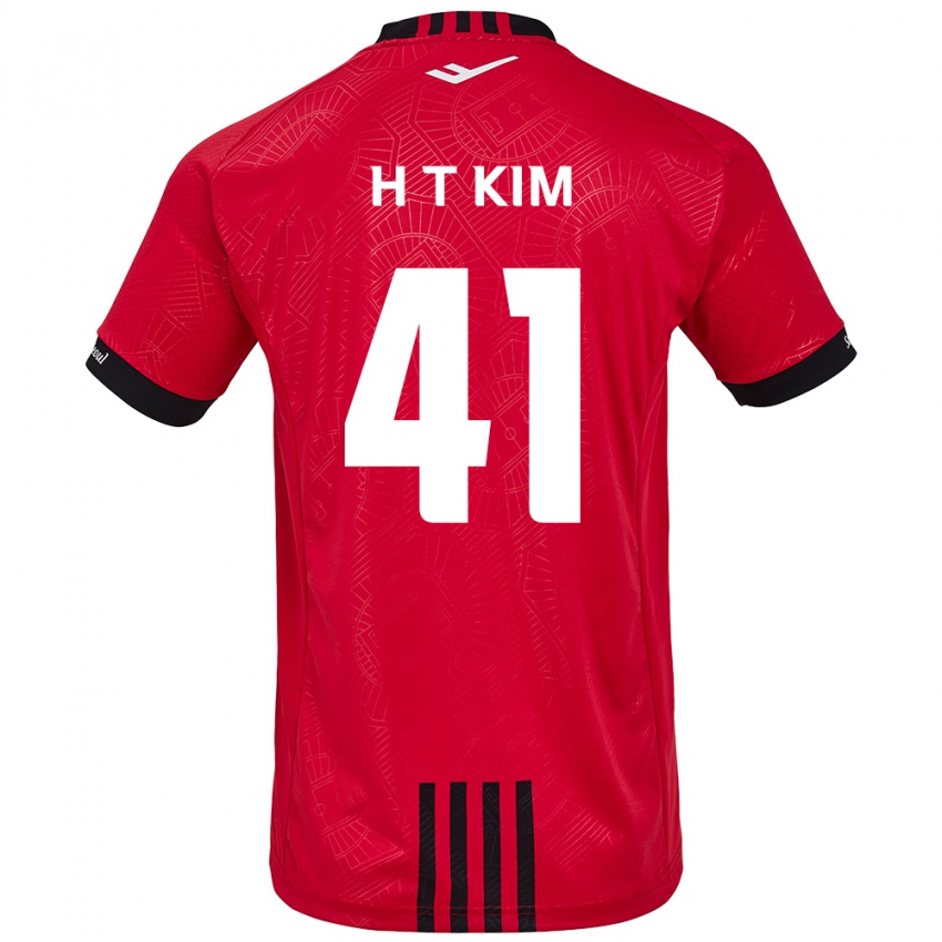 Bambino Maglia Tae-Ho Kim #41 Rosso Nero Kit Gara Home 2024/25 Maglietta