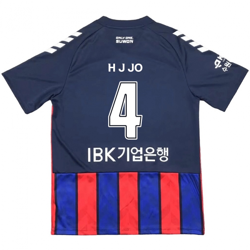 Bambino Maglia Jun-Hyun Jo #4 Blu Rosso Kit Gara Home 2024/25 Maglietta