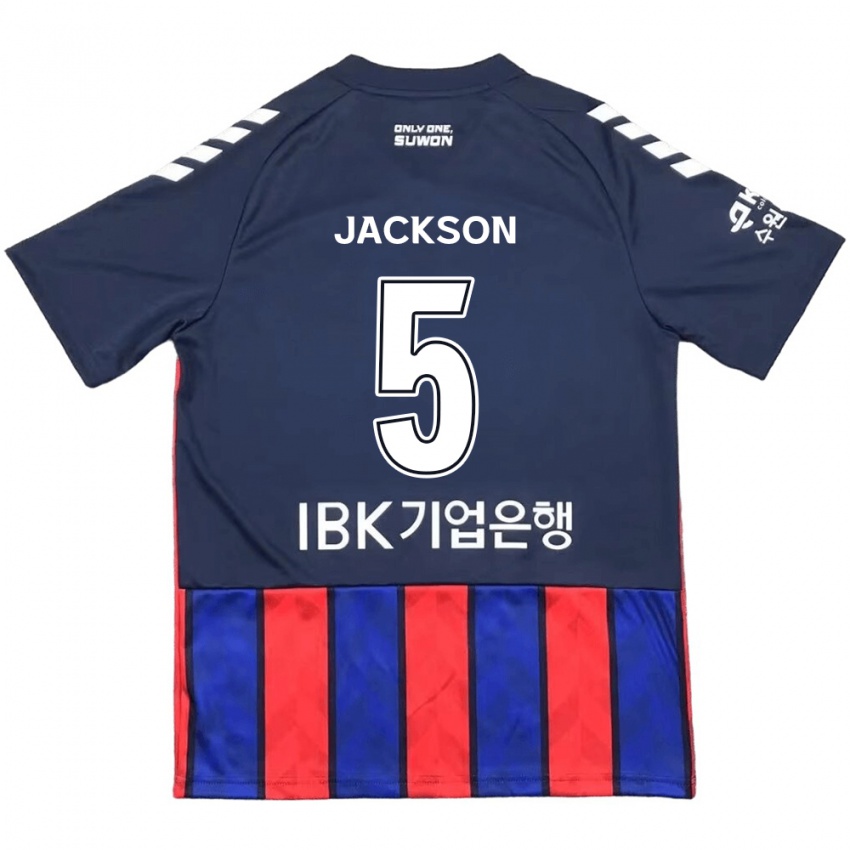 Bambino Maglia Lachlan Jackson #5 Blu Rosso Kit Gara Home 2024/25 Maglietta