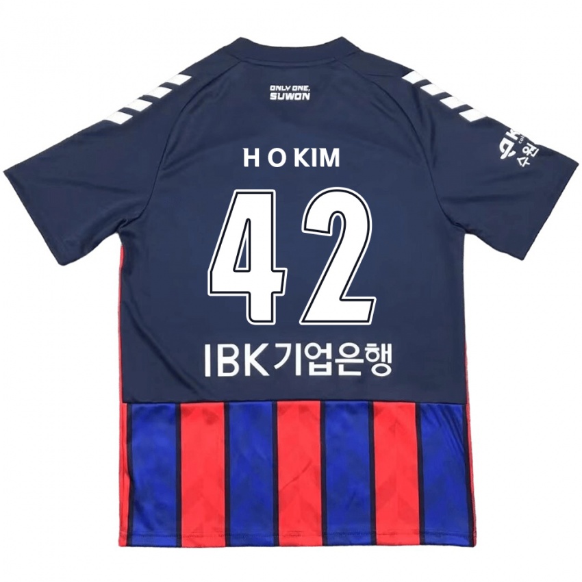 Bambino Maglia One-Hyung Kim #42 Blu Rosso Kit Gara Home 2024/25 Maglietta