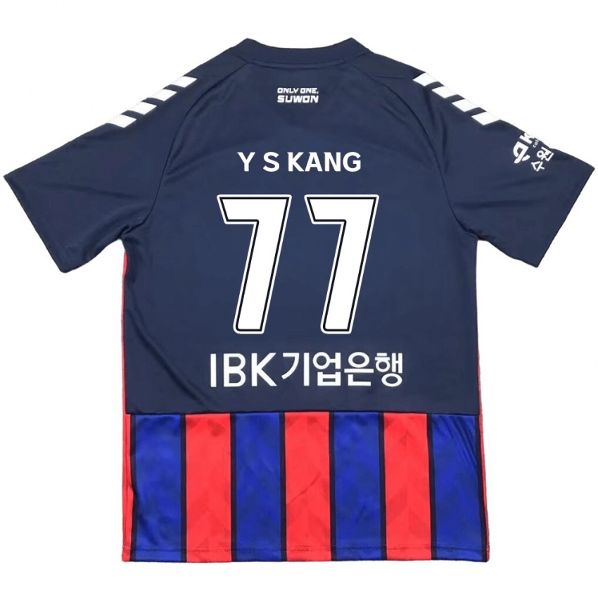 Bambino Maglia Sang-Yun Kang #77 Blu Rosso Kit Gara Home 2024/25 Maglietta