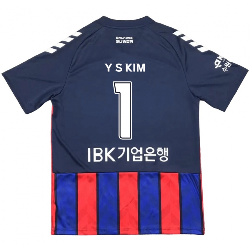 Bambino Maglia Seong-Yoon Kim #1 Blu Rosso Kit Gara Home 2024/25 Maglietta