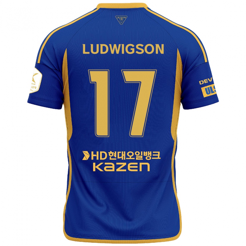 Bambino Maglia Gustav Ludwigson #17 Blu Giallo Kit Gara Home 2024/25 Maglietta