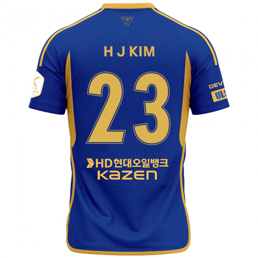 Bambino Maglia Ju-Hwan Kim #23 Blu Giallo Kit Gara Home 2024/25 Maglietta