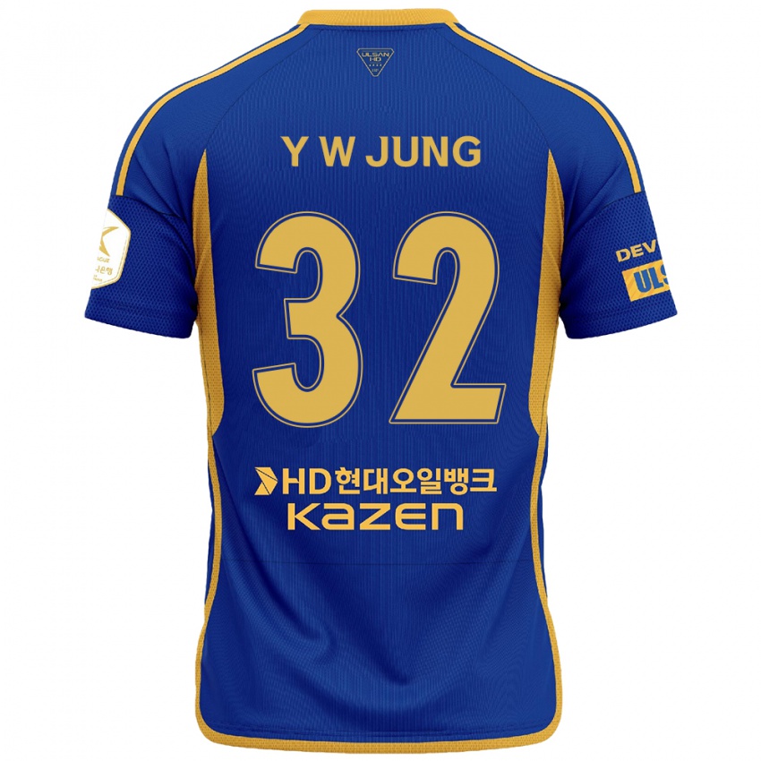 Bambino Maglia Woo-Young Jung #32 Blu Giallo Kit Gara Home 2024/25 Maglietta