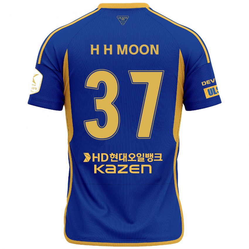 Bambino Maglia Hyeon-Ho Moon #37 Blu Giallo Kit Gara Home 2024/25 Maglietta