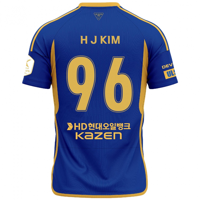 Bambino Maglia Ji-Hyun Kim #96 Blu Giallo Kit Gara Home 2024/25 Maglietta