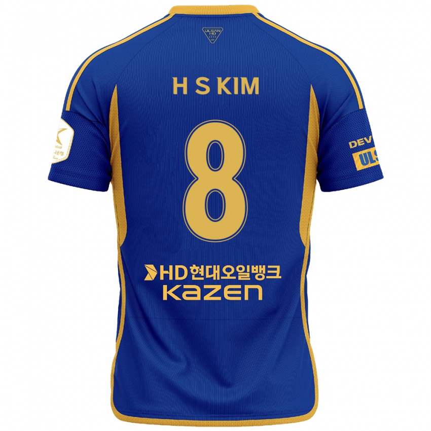 Bambino Maglia Seung-Hyun Kim #8 Blu Giallo Kit Gara Home 2024/25 Maglietta