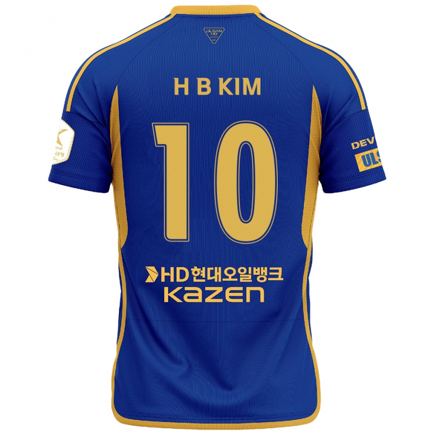 Bambino Maglia Beom-Hwan Kim #10 Blu Giallo Kit Gara Home 2024/25 Maglietta