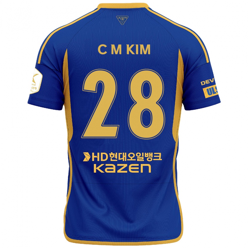 Bambino Maglia Min-Chan Kim #28 Blu Giallo Kit Gara Home 2024/25 Maglietta