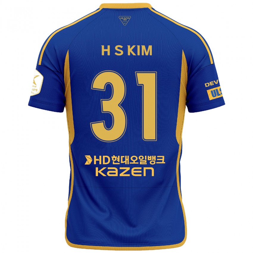 Bambino Maglia Se-Hyoung Kim #31 Blu Giallo Kit Gara Home 2024/25 Maglietta