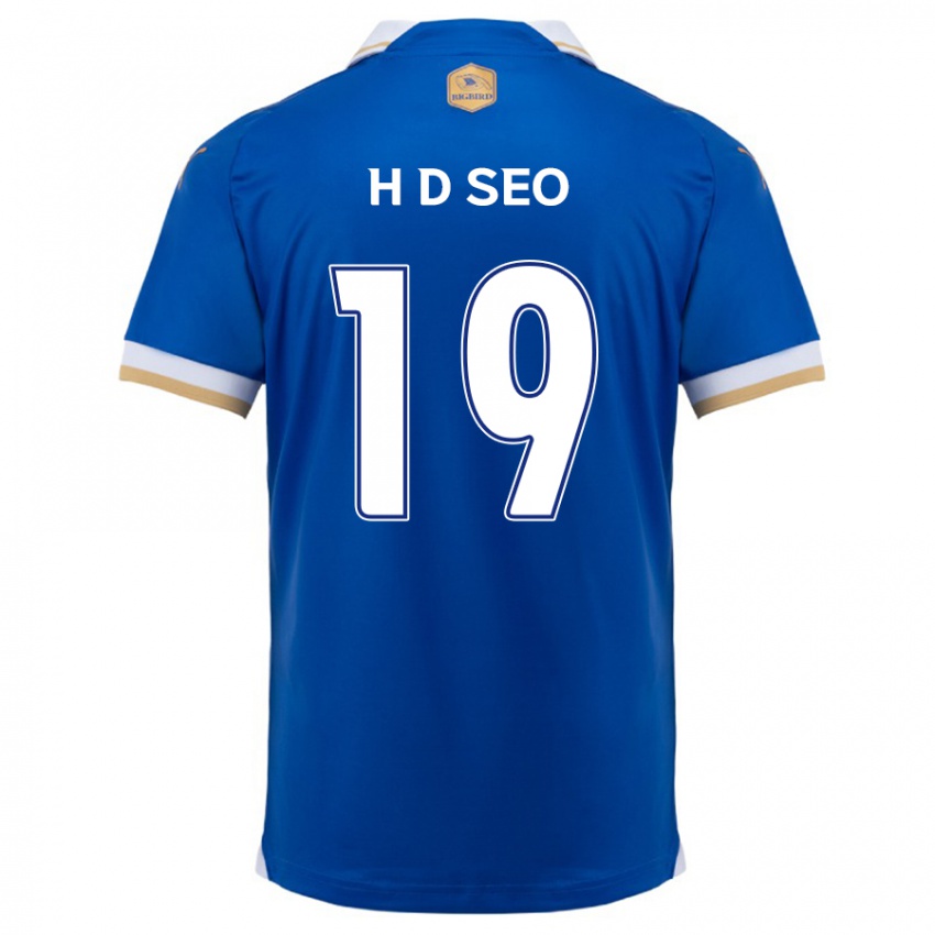 Bambino Maglia Dong-Han Seo #19 Blu Bianco Kit Gara Home 2024/25 Maglietta