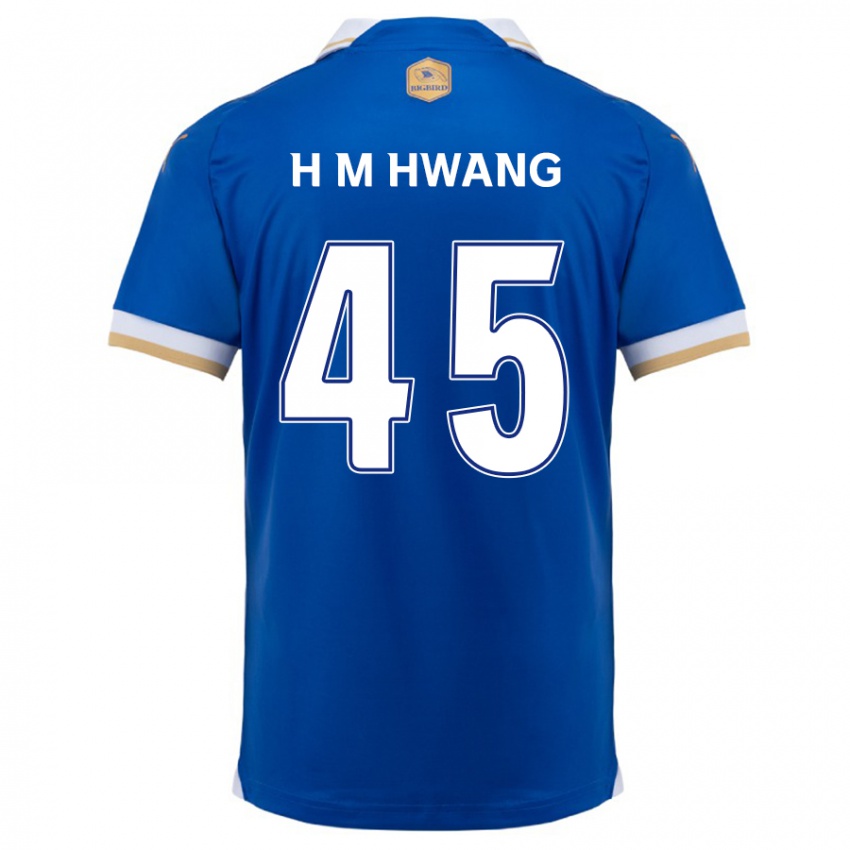 Bambino Maglia Myung-Hyun Hwang #45 Blu Bianco Kit Gara Home 2024/25 Maglietta