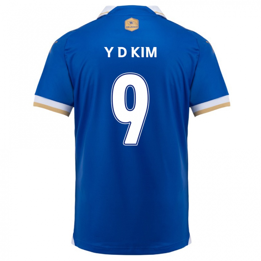 Bambino Maglia Dong-Yeon Kim #9 Blu Bianco Kit Gara Home 2024/25 Maglietta