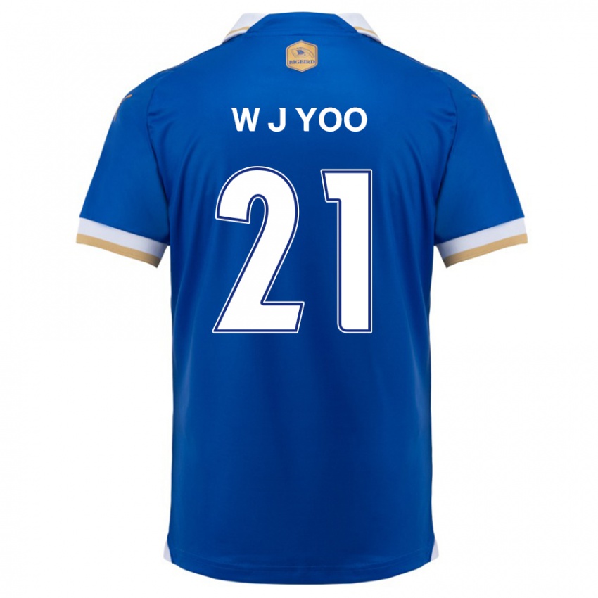 Bambino Maglia Jin-Wook Yoo #21 Blu Bianco Kit Gara Home 2024/25 Maglietta