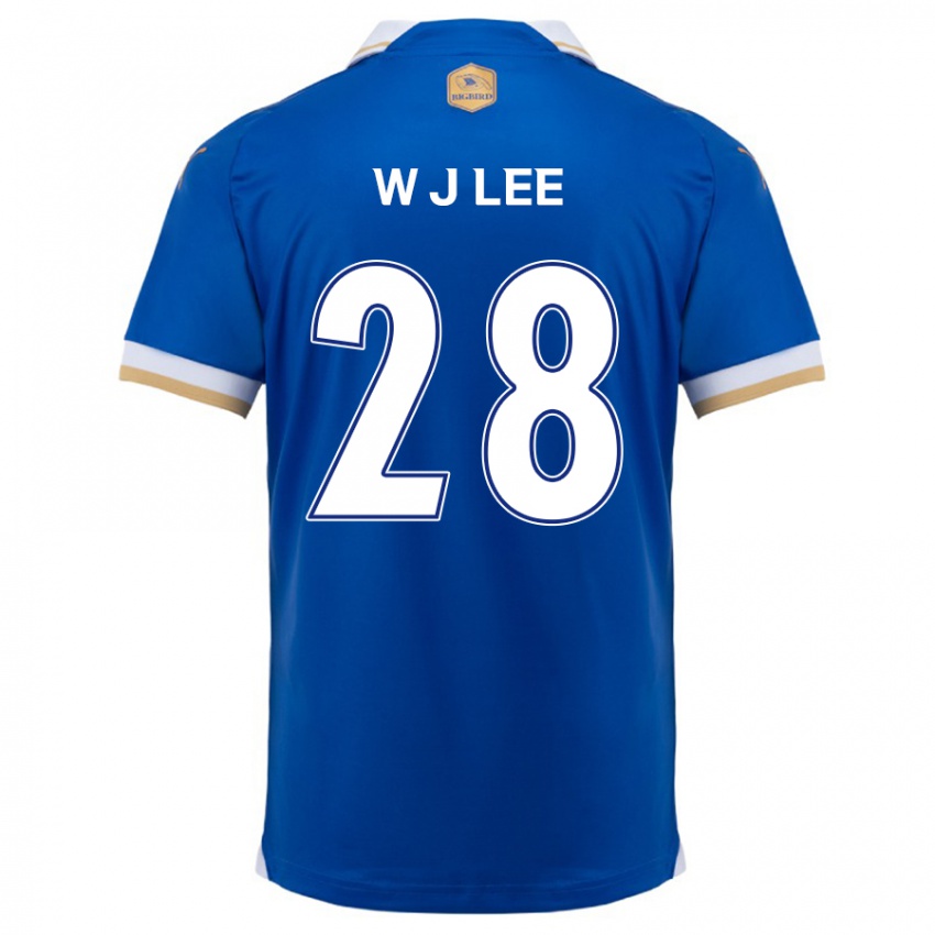 Bambino Maglia Jun-Woo Lee #28 Blu Bianco Kit Gara Home 2024/25 Maglietta