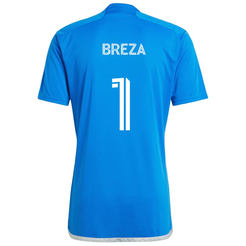 Bambino Maglia Sebastian Breza #1 Blu Bianco Kit Gara Home 2024/25 Maglietta