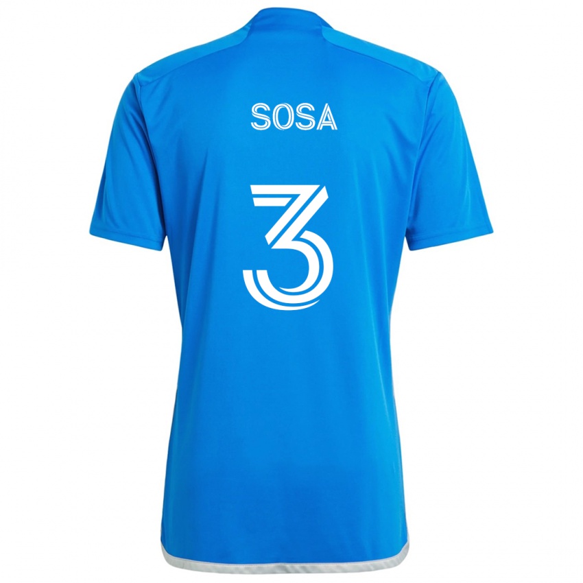 Bambino Maglia Joaquín Sosa #3 Blu Bianco Kit Gara Home 2024/25 Maglietta