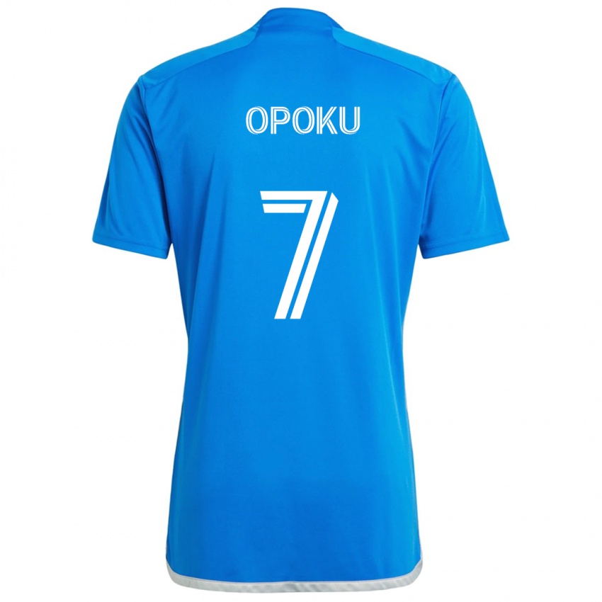 Bambino Maglia Kwadwo Opoku #7 Blu Bianco Kit Gara Home 2024/25 Maglietta