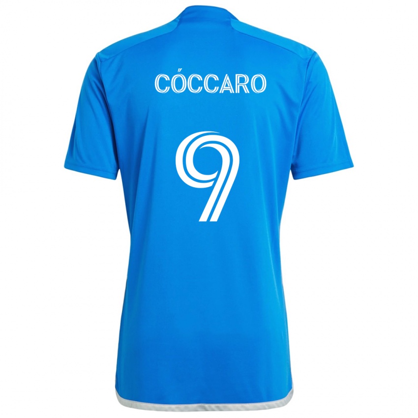 Bambino Maglia Matías Cóccaro #9 Blu Bianco Kit Gara Home 2024/25 Maglietta