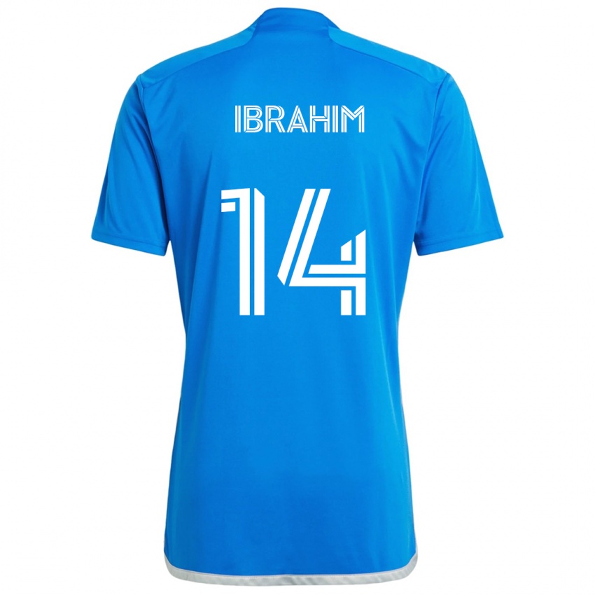 Bambino Maglia Sunusi Ibrahim #14 Blu Bianco Kit Gara Home 2024/25 Maglietta