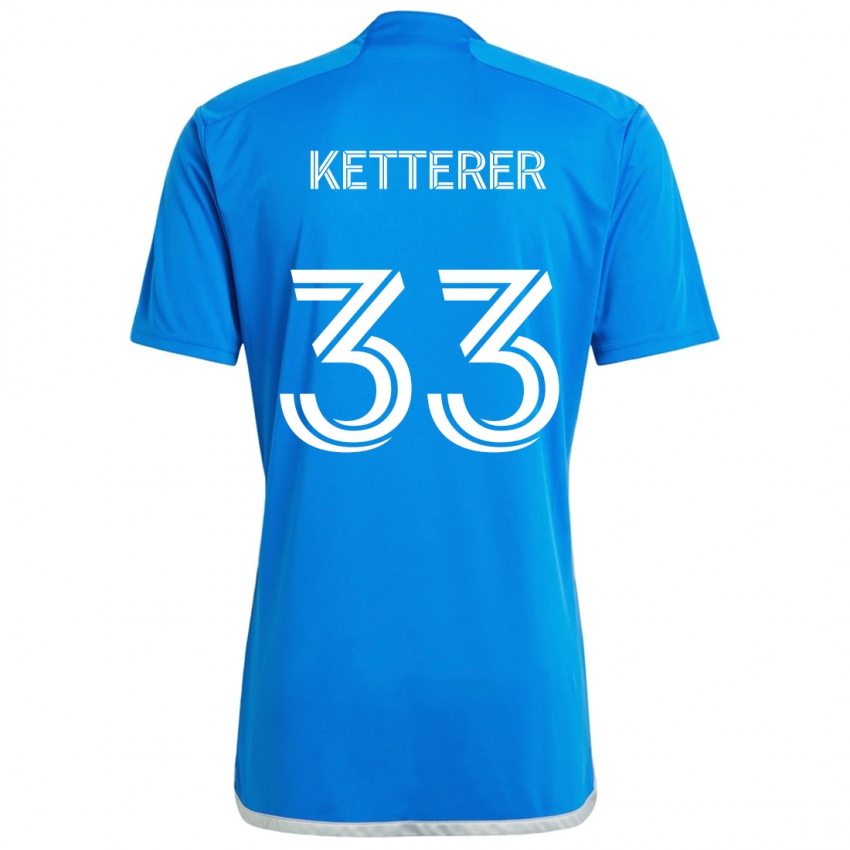 Bambino Maglia Logan Ketterer #33 Blu Bianco Kit Gara Home 2024/25 Maglietta