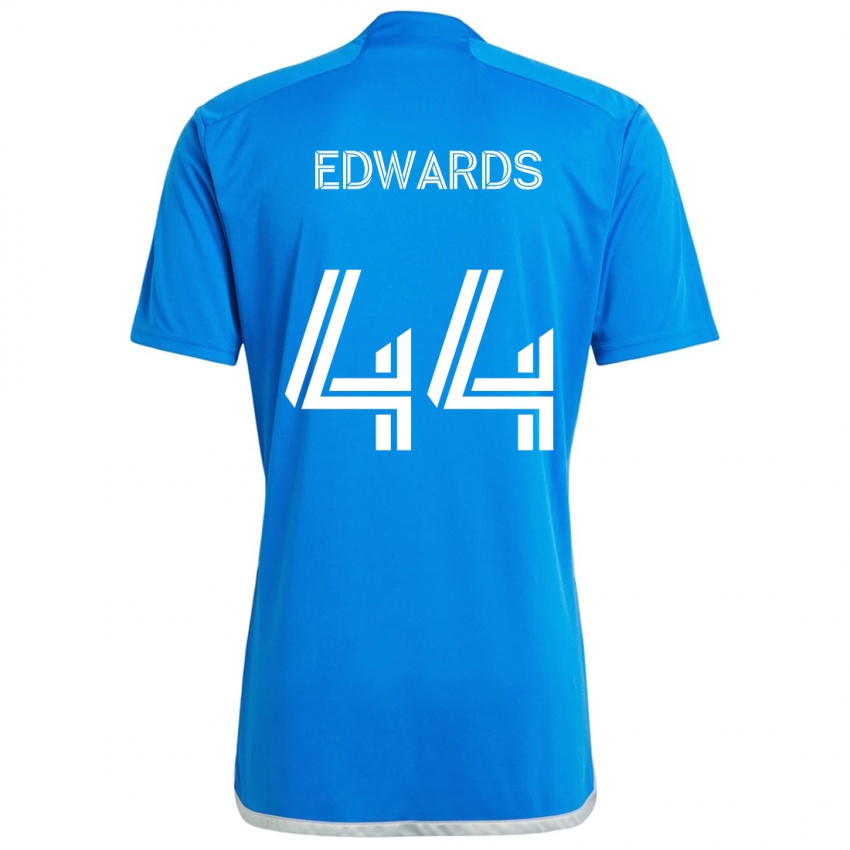 Bambino Maglia Raheem Edwards #44 Blu Bianco Kit Gara Home 2024/25 Maglietta