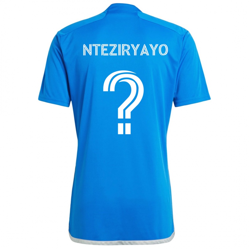 Bambino Maglia Josh Nteziryayo #0 Blu Bianco Kit Gara Home 2024/25 Maglietta